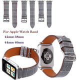 Genuine Leather Bracelet Strap for Apple Watch band 4 44/40mm Houndstooth Wrist band for iWatch series 3 2 1 42/38mm accessories