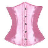 Sexy Solid Corset Waist Shapers Everyday Waist Cinchers Slimming Shapewear Lace Up Satin Underbust Corsets S-6XL