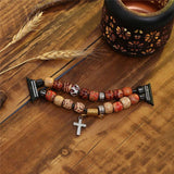 Wooden Beads Jewelry Bracelet for Apple Watch SE Band Series 6 5 4 3 Women Girl Fashion Strap for iWatch 40mm 44mm 38/42mm Belt