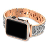 Luxury Diamond Case+strap For Apple Watch band 44mm 40mm 38mm 42mm cover iWatch Series 5 4 3 2 1 Stainless Steel bracelet women