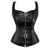 Steampunk Black Body Corset Steel Boned Lace up Overbust Corset Women Waist Corsets and Bustiers Costumes Plus Size S-6XL Top