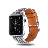 Canvas Leather Watch Band For Apple Watch 4 3 2 1 Bracelet Strap For iwatch 44mm 40mm 38mm 42mm loop Wrist Watchband Accessories