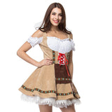 S-3XL German Oktoberfest Wench Waitress Maid Costume Bavarian Beer Girl Dirndl Fancy Dress For Adult Women Halloween Costume