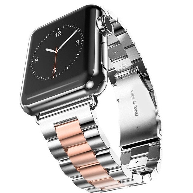 Stainless Steel Strap Wrist Band Replacement Durable Folding Metal Clasp for Apple Watch 44mm 40mm series 5 4 3 iwatch 38mm 42mm