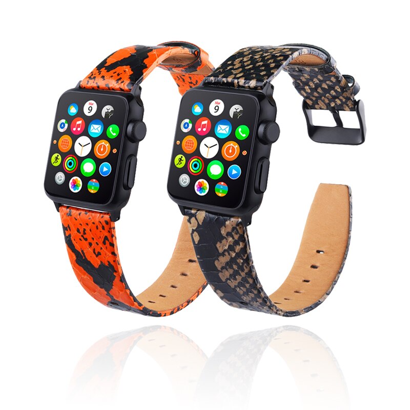 Snake Skin Leather Watch Band For Apple Watch 4 3 2 1 loop Bracelet Strap For iwatch 44mm 40mm 38mm 42mm Watchband Accessories