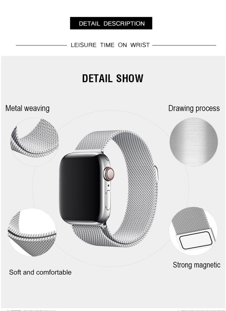 Silver Milanese Apple Watch Band