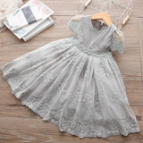 Kids Girls Clothing Lace Tulle White Flower Girl Wedding Gown Baby Princess Dress