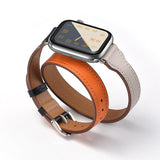 Double Tour For Apple Watch Band 40mm 44mm 38mm 42mm Italy Genuine Leather Watchband belt bracelet iWatch serie 3 4 5 se 6 strap