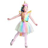 Girls Unicorn Dress Costume Rainbow Tutu Princess Cosplay Birthday Party Dress Children Kids Halloween Carnival Unicorn Clothes