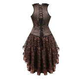 corsets dress with skirt burlesque vintage striped satin leather lace up corset bustier tops for women gothic cosplay costume