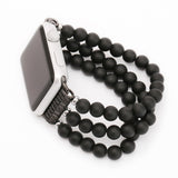 Flexible Cord Pearl Agate Strap for Apple Watch Series 4 3 2 1 Band for iWatch Watchband Wrist Band Woman Fashion Bracelet
