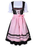 New Womens Traditional German Bavarian Beer Girl Costume Sexy Oktoberfest Wench Maiden Dirndl Dress+Blouse+Apron