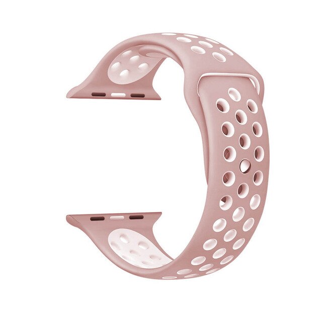 Soft Silicone Replacement Wristband for Apple Watch Series 1 2 3 4 5 Breathable hole iwatch band 44mm 40mm 42mm band 38mm strap