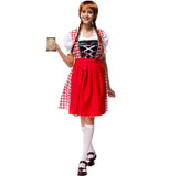 Adult Womens German Beer Girl Costume Fraulein Dirndl Fancy Dress Oktoberfest Maid Costume Halloween Party Outfit