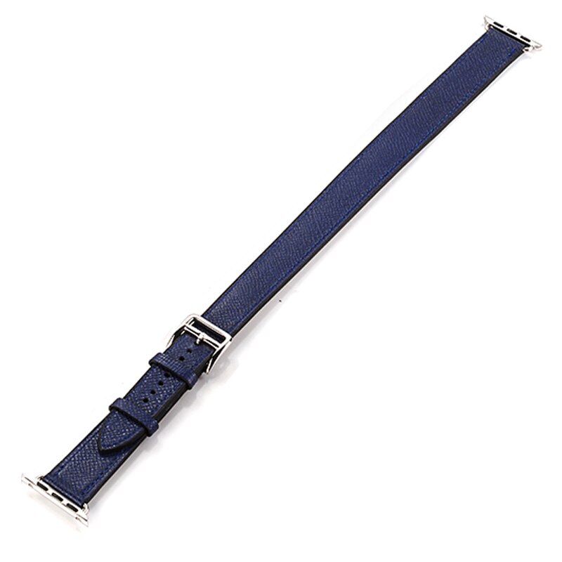 Double tour for Apple watch band 44mm 40mm 45mm 41mm 42mm 38mm Genuine Leather correa bracelet iWatch series 3 4 5 se 6 7 strap
