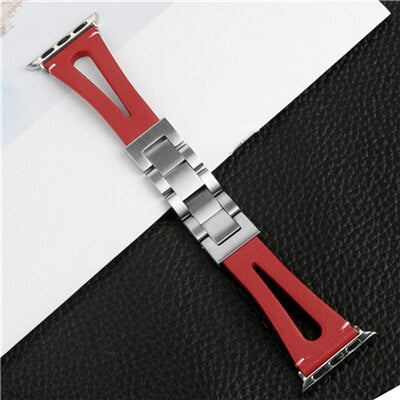 Genuine leather strap For Apple watch band 44mm/40mm 42mm/38mm Metal buckle belt correas bracelet iWatch series 3 4 5 se 6 band