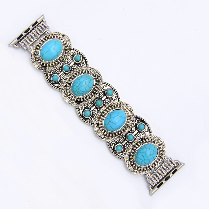 Jewelry Watch Band For Apple Watch 3 2 1 Turquoise Bohemia Style Bracelet Strap For iwatch 38mm 42mm loop Watchband accessories