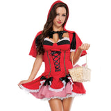 New Ladies Sexy Little Red Riding Hood Costume Adult Women Halloween Party Cosplay Fancy Dress