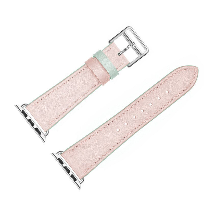 Leather strap For Apple Watch band 44mm 40mm 38mm 42mm Luxury Genuine Leather watchband bracelet iWatch series 3 45 s e 6 band
