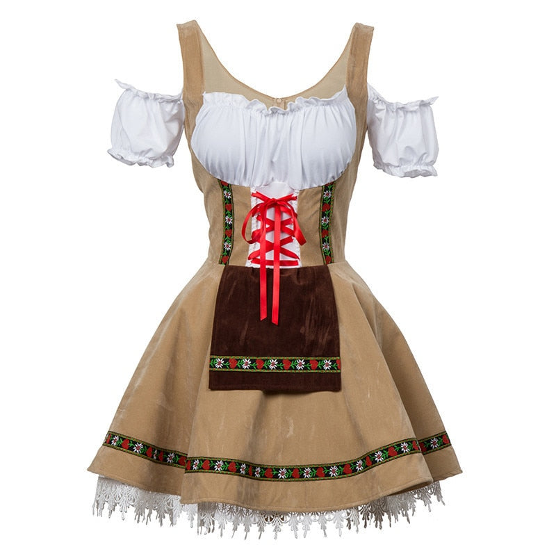 Deluxe German Beer Girl Costumes Sexy Oktoberfest Festival October Service Maid Costumes Carnival Costumes Fancy Dress