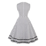 Plus Size Square Neck Tie Front Sleeveless Polka Dot Vintage Elegant Summer A Line Rockabilly Dress