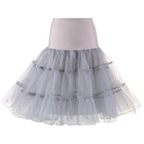 Women Underskirt Petticoat Vintage Rockabilly Tulle Skirt Black Puffy Elastic High Waist Pleated Swing Skirt