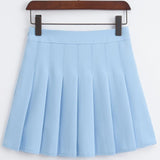 Retro Pink A-line Pleated Short Summer Women Korean Lolita Style Zipper High Waist Tennis Skirt