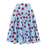 Autumn High Waist Skirt Cotton Womens Polka Dot Floral Print Vinatge Swing Pinup Rockabilly 50s Retro Vintage Party Skirts