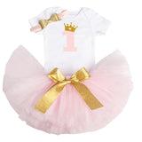 Baby Girl Birthday 1 Year Baptism Tutu Dress Princess Toddler Girl Party Outfits