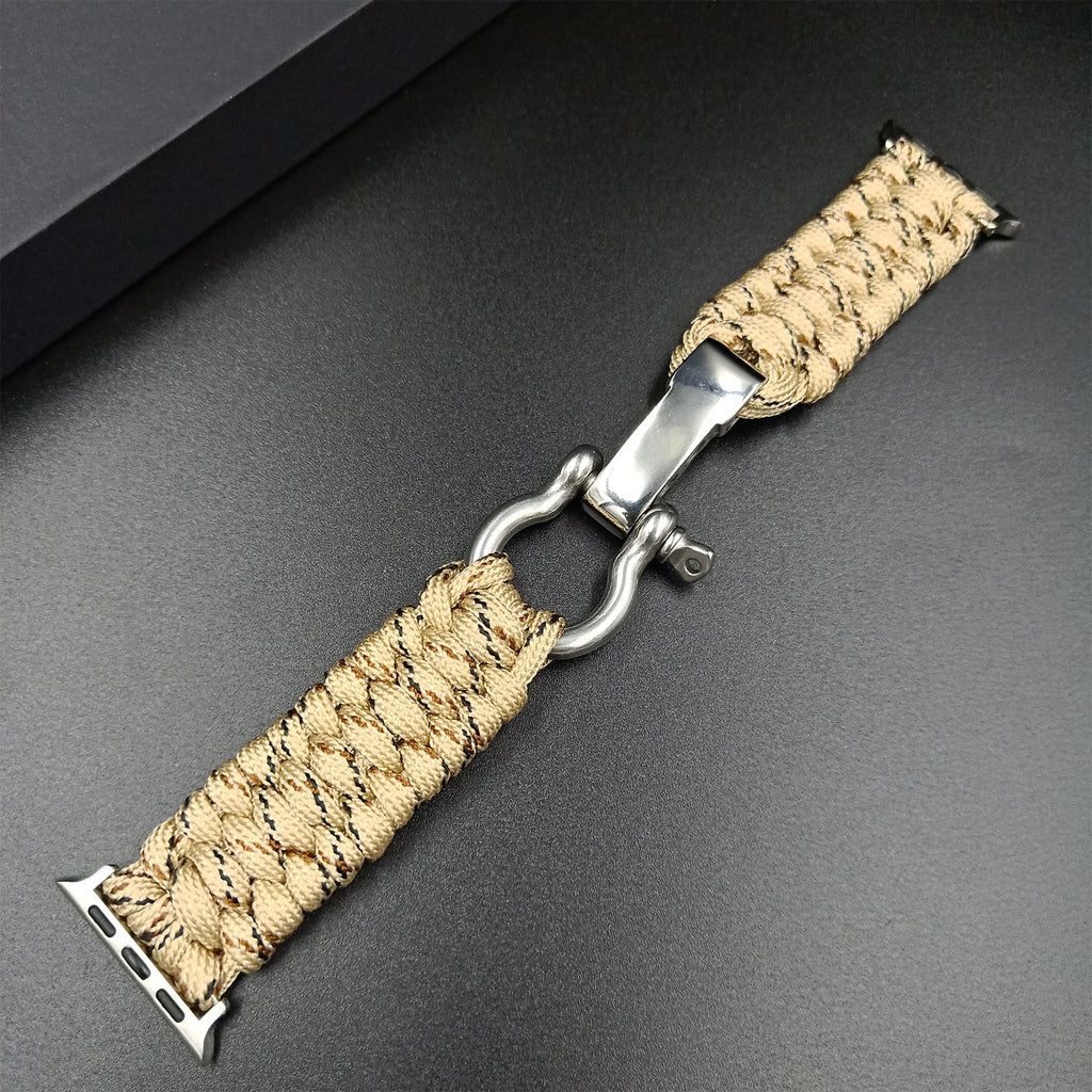 Sport Watch Strap for Apple Watch 44mm 42mm 38mm 40mm Survival Outdoor Bracelet for Apple Watch Series 6 5 4 3 SE Nylon Rope
