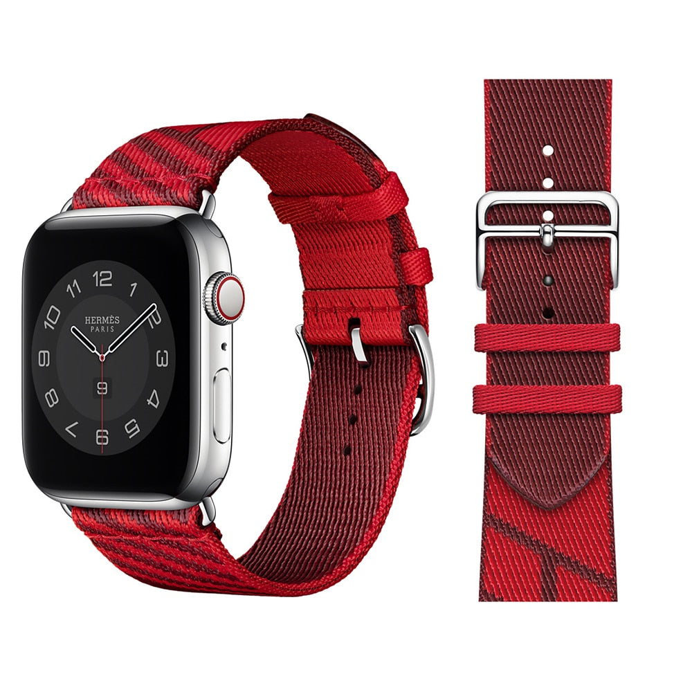 Nylon braid Jumping Single Tour Strap for iWatch 38mm 42mm sports band for Apple Watch 40mm 44mm bracelet 6 SE 5 4 321 Series