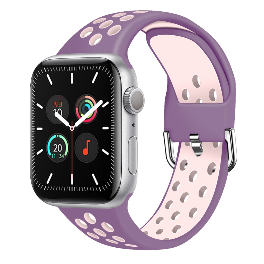Strap for Apple Watch Band Se 40mm 44mm/42mm/38mm Accessories Silicone Belt Sport Bracelet iWatch Series 6 se 5 4 3 21 Watchband