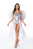 Halloween Party Cosplay Costume Adult Sexy Angel wings White Feather cosplay Dance Stage Show Masquerade Fancy Outfits