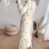 Winter Autumn Korean Chic Slim Knit Sweater Dress Women Knitted Mesh Spaghetti Strap Dress Female Long Sleeve Vestidos