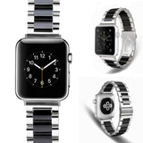 Watchband for Apple Watch 5 4 38mm 42mm 40mm 44mm Stainless Steel Ceramic Strap Luxury Women Band Bracelet for iWatch 5 4 3 2 1