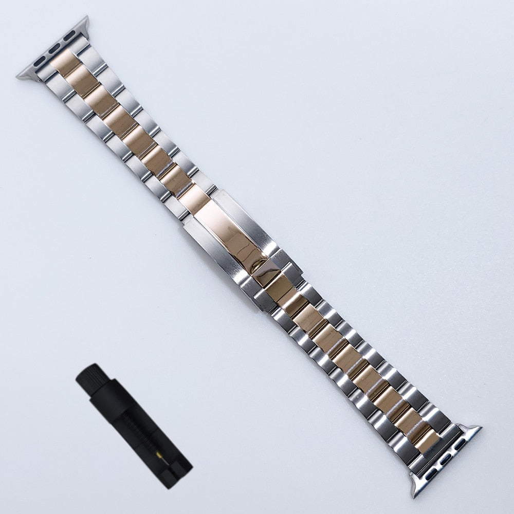 Business Stainless Steel Strap for Apple Watch Band 7 6 41mm 45mm 44mm 40mm iWatch Series 7 Bands SE 3 Metal Bracelet Wristband