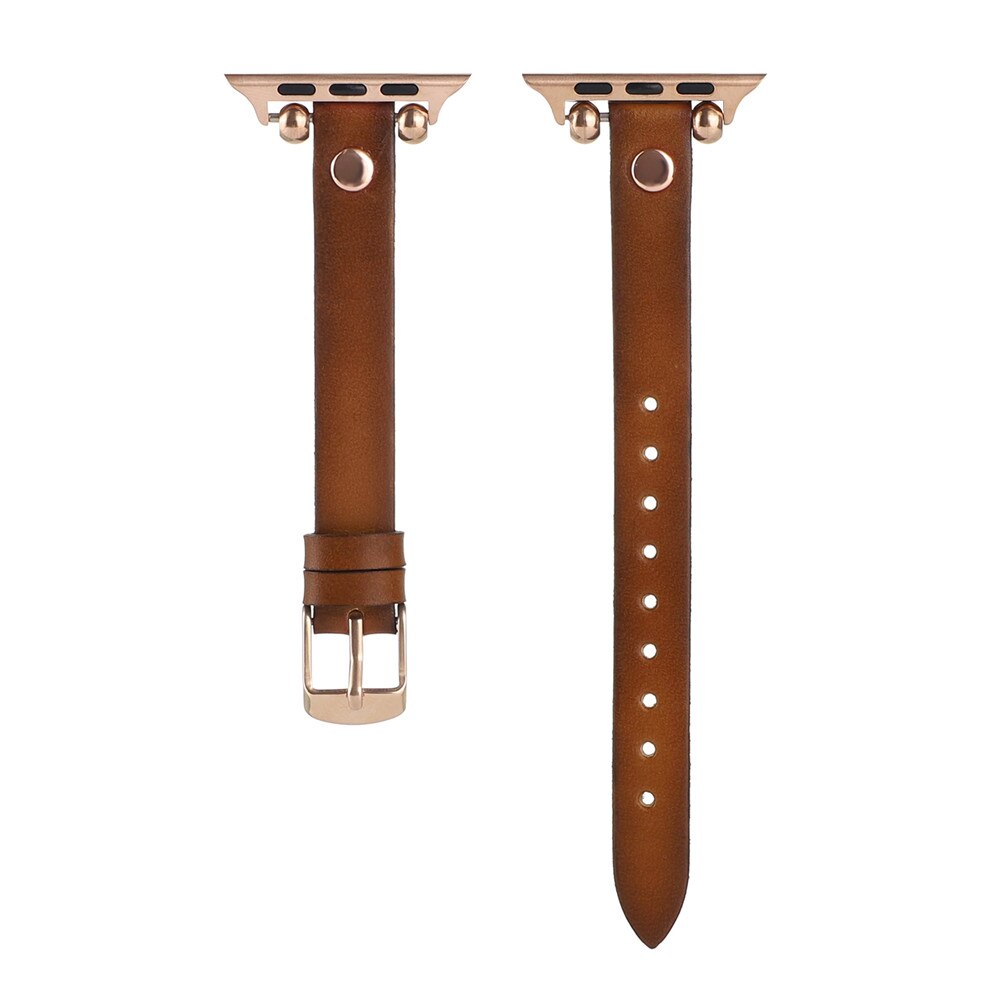 Slim Leather Strap for Apple Watch Band 7 6 5 4 40mm 44mm Loop Correa Bracelet iWatch Series 6 SE 3 38mm 42mm Women&#39;s Belt Bands