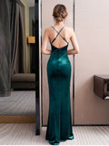 New Summer Nightclub Women's Dress Sexy Tight Package Hip Occasion Dress Deep V-neck Party Dress High Split Prom Gown