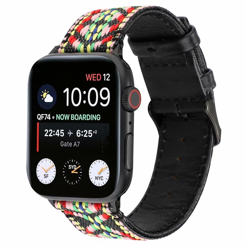 Strap For Apple Watch band 4 5 44/40mm Leather Bracelet Replacement strap Wristband for iwatch Series 3 2 1 38/42mm accessories