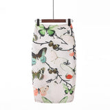 Summer Women Stretch Slim Print Bag Hip Ladies Mid-Length Casual Floral High Waist Pencil Skirt