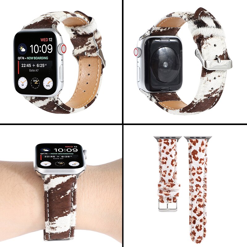 Fluff Leather Watchbands for apple watch 7 band SE 6 5 40mm 44mm 41mm 45mm Bracelet for iWatch 7 Strap series 4 3 38mm 42mm Belt