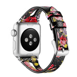Floral strap For apple watch band 42mm 38mm watchband For iwatch 44mm 40mm Series 5/4/3/2/1 leather loop correa Sport bracelet