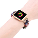 Jewelry Wristband Strap for Apple Watch Band Beaded 38mm/40mm Women Stretchy Bracelet 42mm/44mm Iwatch SE Series 6/5/4/3 Bling