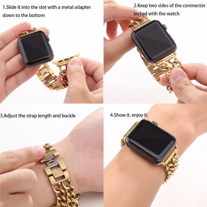 Stainless Steel bracelet Strap for Apple Watch Band 42mm 38mm 44mm 40mm smart watchband For iWatch Series 5 4 3 2 1 accessories