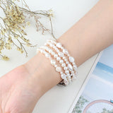 Real Pearl Bracelet for Apple Watch Band 42mm 44mm 38mm 40mm Stretch Irregular Beads Strap for Women iWatch Series SE & 6 5 4 3