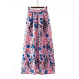 Summer High Waist Long Printed A-Line Floral Casual Beach Faldas Boho High Waist Holiday Maxi Skirts