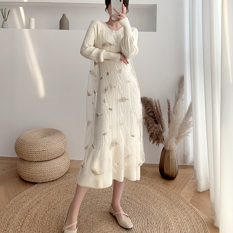 dress spaghetti knitted sleeve Basic Ribbed Spaghetti Strap Padded Mini Dress and Long Sleeve Hook Cardigan Set Wear