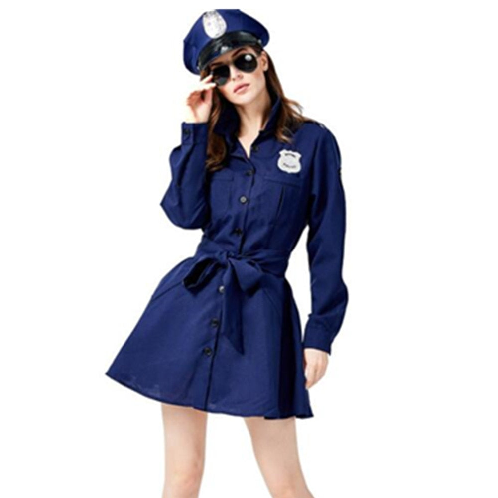 Blue Ladies Police Dress Cosplay Cop Officer Costume Policewomen Sexy jetechband Blue Ladies Police Dress Cosplay Cop Officer Costume Policewomen Sexy jetechband