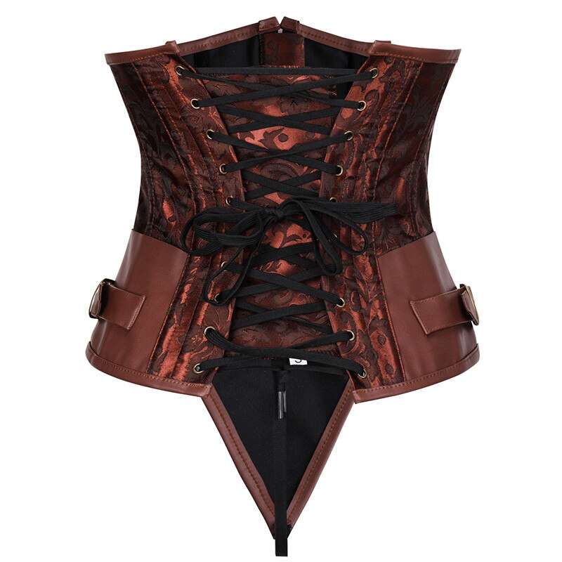 Steampunk Gothic Sleeveless Corset Top Korsett Waistcoat With 12
