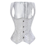 Women Gothic Sexy Jacquard Underbust Corset Vest Slimming Waist Training Brocade Straps Corsets Bustiers Top Plus Size S-6XL